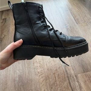 Black Lace-Up Women's Boots
